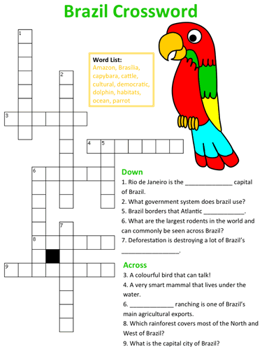 Brazil Crossword Puzzle