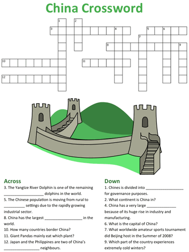 China Crossword Puzzle