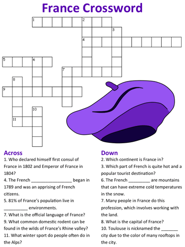 France Crossword Puzzle