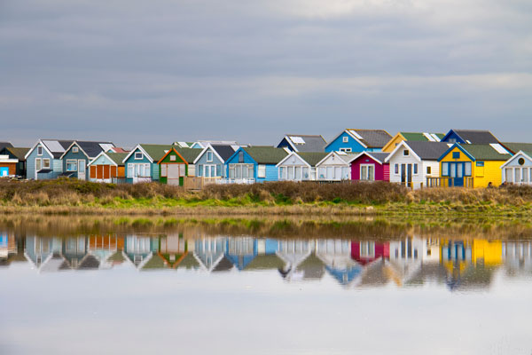 Colorful beach houses