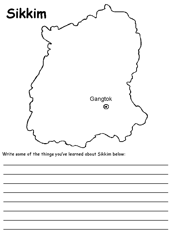 India's States Maps - Sikkim