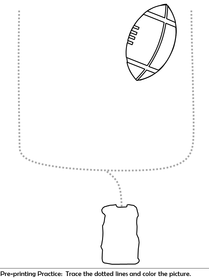 goalpost trace and color worksheet | pre-printing practice worksheet
