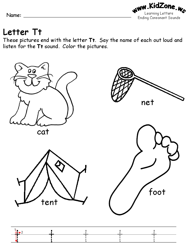 Letter T Worksheets, Words that End with the Letter T | Más de 3.000