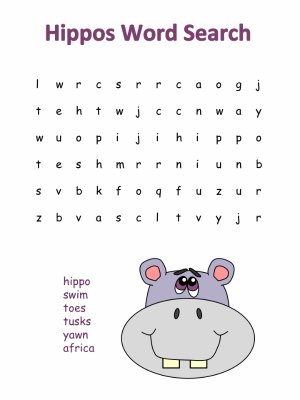 Hippos word search