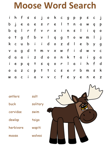 Moose Word Searches