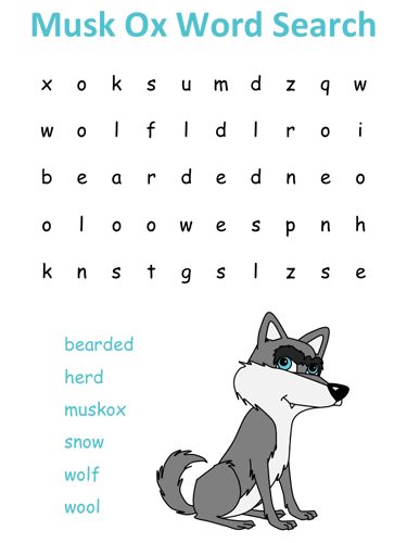 Musk Ox Word Searches