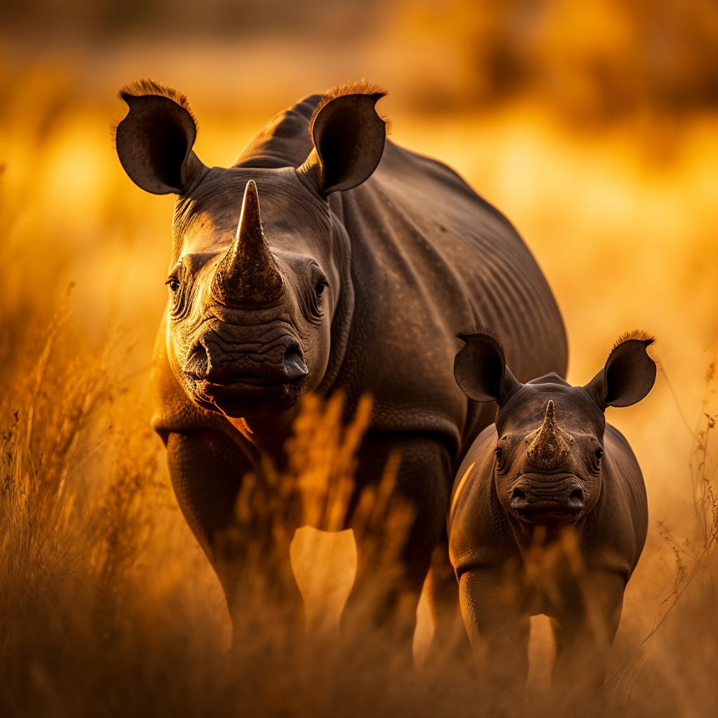 Rhino and calf