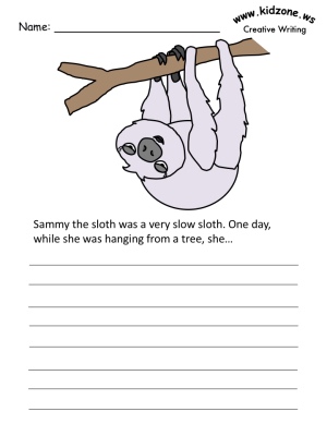 Sloths Writing Prompt worksheets