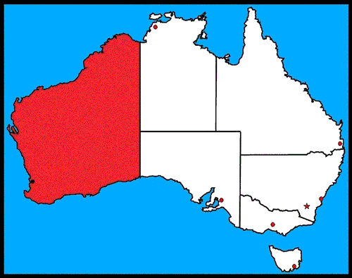 Carte de l'Australie-Occidentale