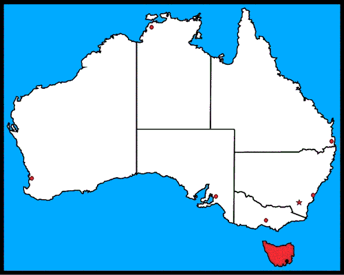 Carte de Tasmanie