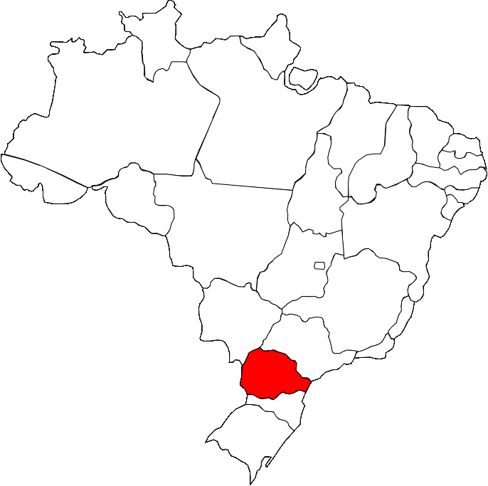 Carte du brésil montrant où se trouve Parana