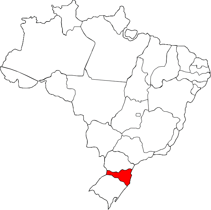 Carte du brésil montrant où se trouve Santa Catartina