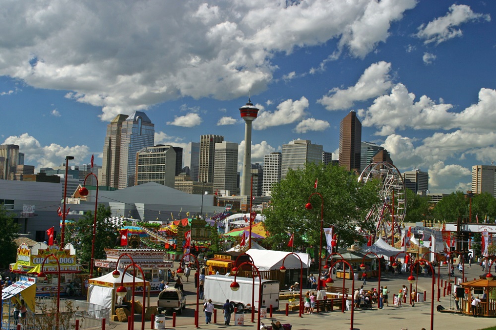 La skyline de Calgary, vue depuis le site du Stampede