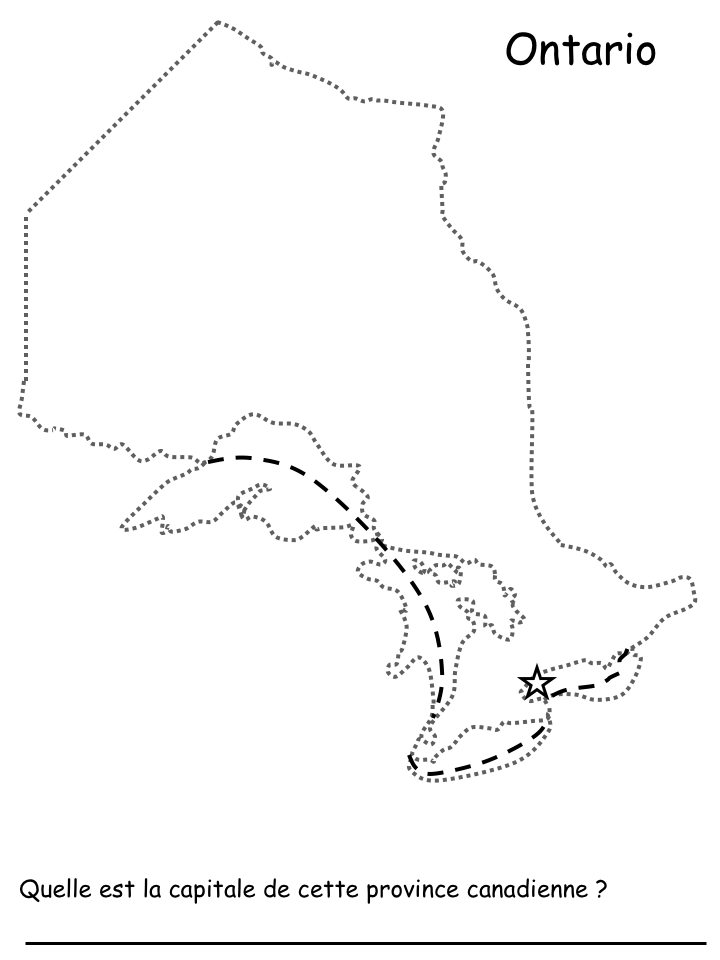 Carte de l'Ontario - Capitale