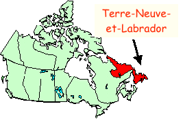 carte de Terre-Neuve-et-Labrador