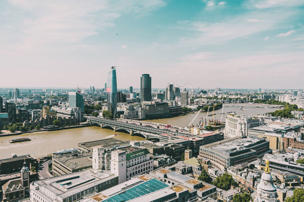 Londres moderne à vue d'oiseau