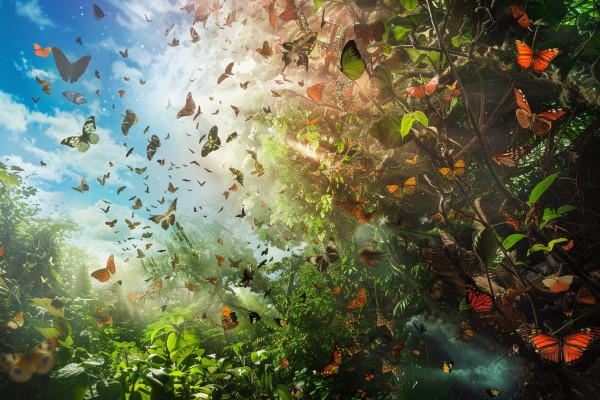 photo of many butterflies