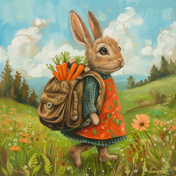 Bella the bunny exploring the meadow