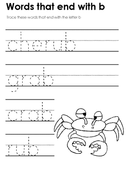 Ending consonant practice worksheet