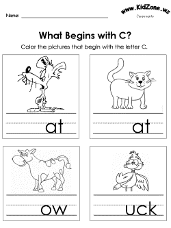 Beginning consonant practice worksheet
