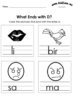 Ending consonant practice worksheet