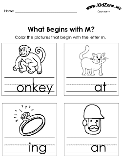 Beginning consonant practice worksheet