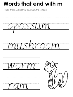 Ending consonant practice worksheet