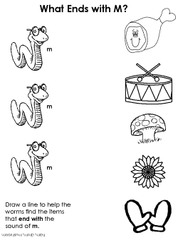 Ending consonant practice worksheet