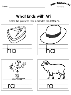 Ending consonant practice worksheet