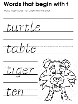Beginning consonant practice worksheet