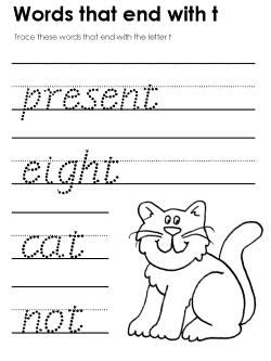 Ending consonant practice worksheet