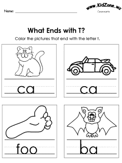 Ending consonant practice worksheet