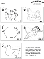 Short vowel sounds practice worksheet