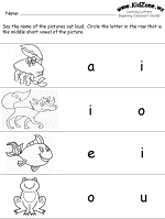 Short vowel sounds practice worksheet