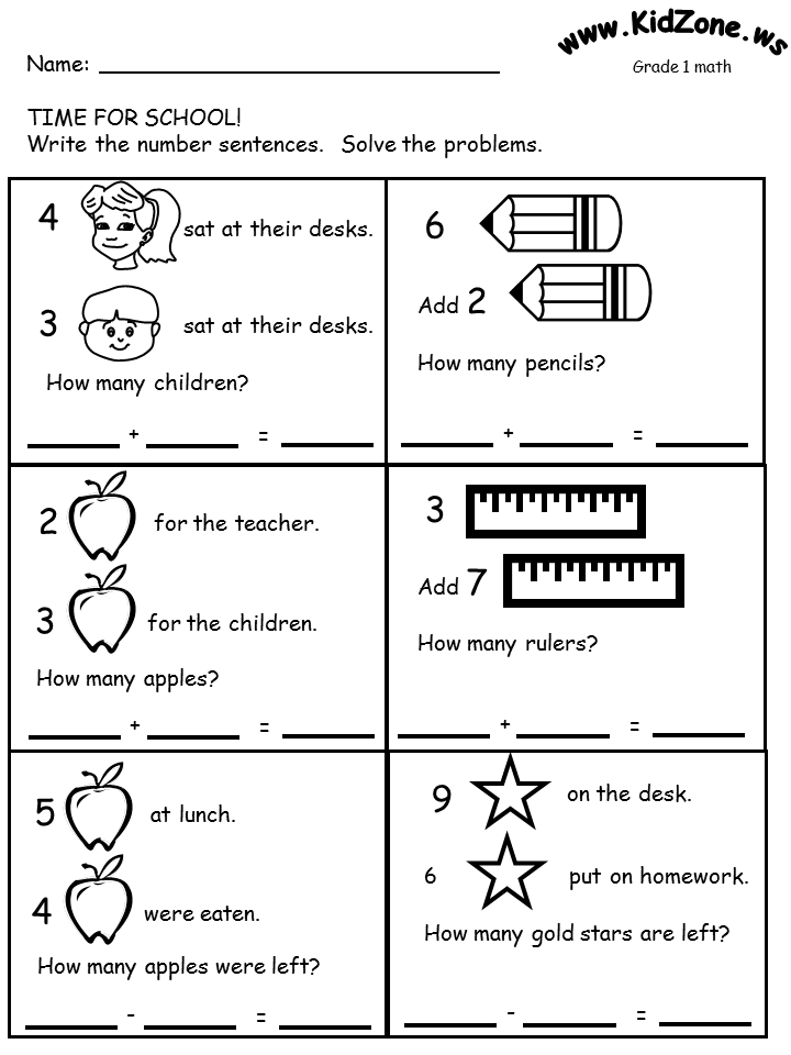 grade 1 problem solving math