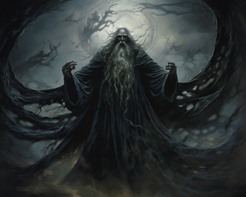 artwork of Cailleach, the ancient god of winter and darkness