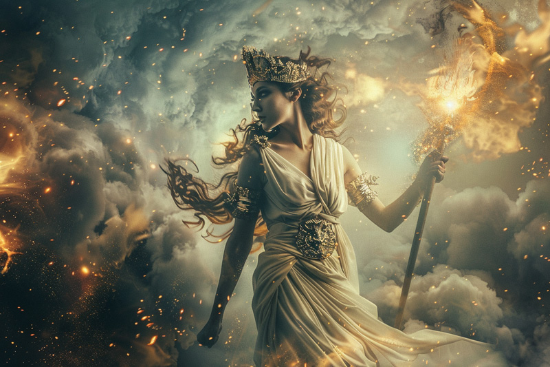 digital art of Athena looking mystical