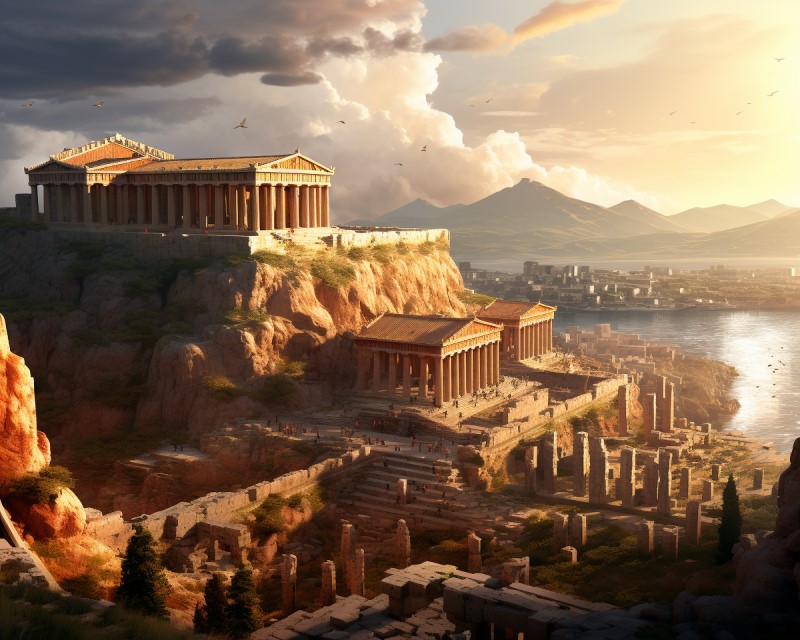 digital art of ancient Athens
