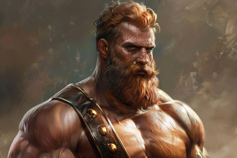 digital art of Hephaestus, Greek god of the forge