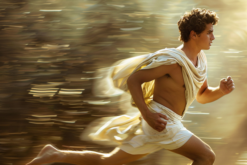digital art of Hermes messenger of the Greek gods