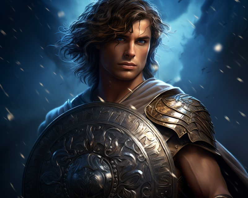 artwork of Perseus and his silver shield