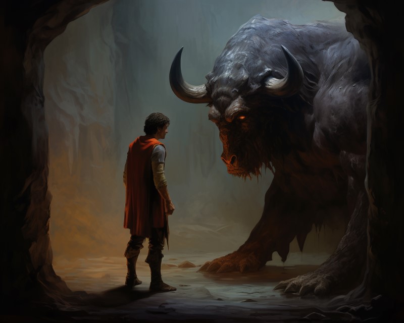 artwork of Theseus and the Minotaur