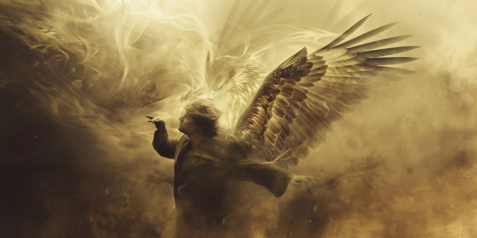 digital art of Lleu transforming into an eagle