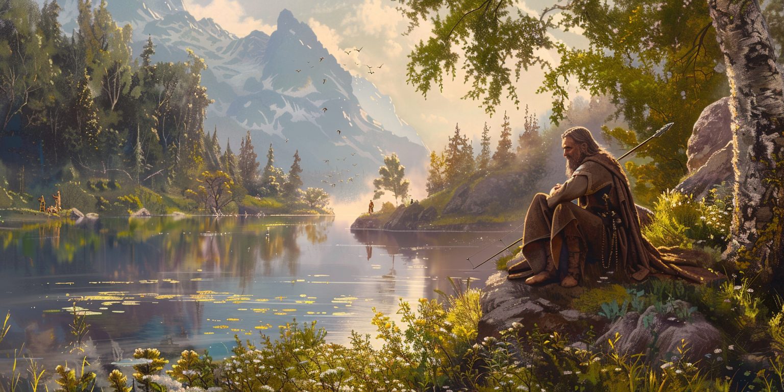 digital art of the Fisher King fishing
