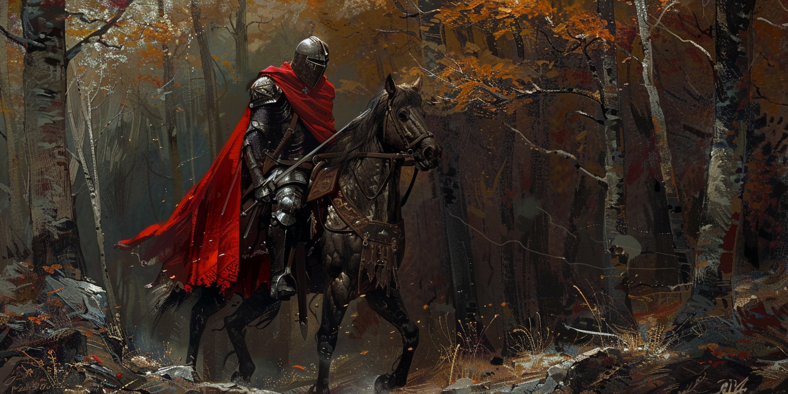 digital art of Peredur on his quest for the holy grail