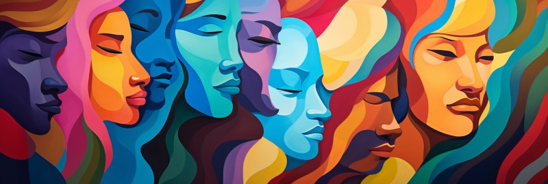 abstract art of cultures merging