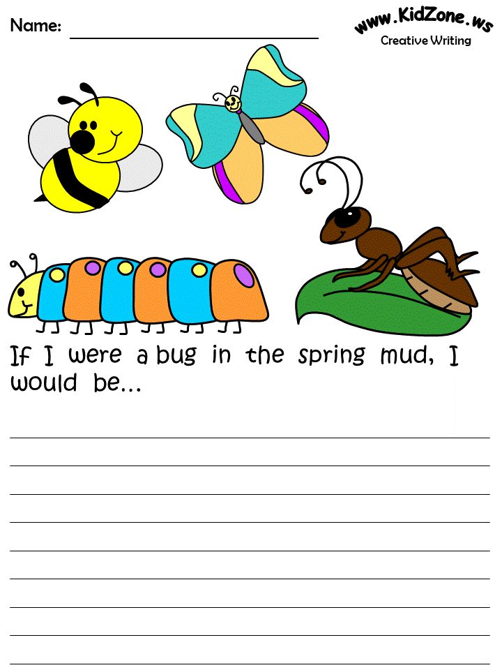 spring creative writing worksheets for children