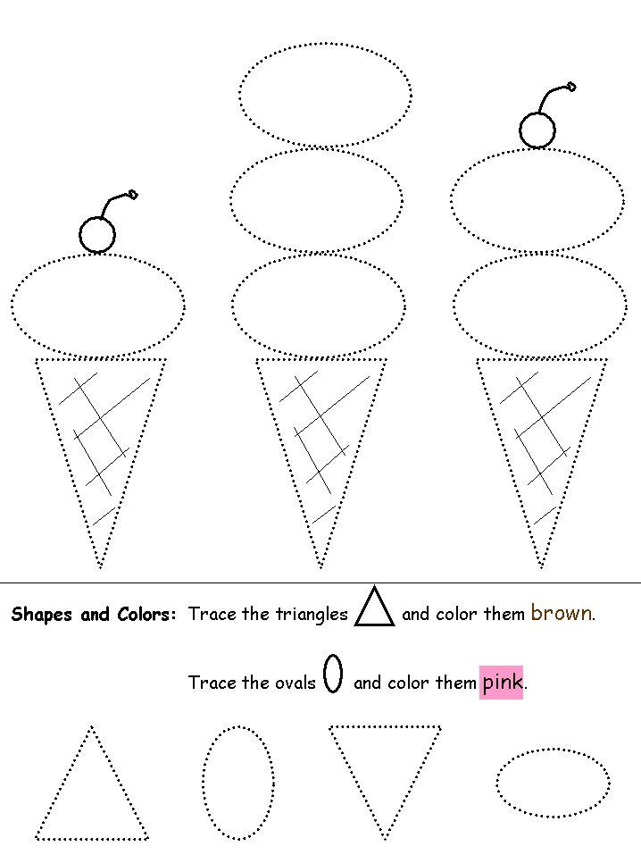 triangles and ovals