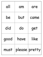Kindergarten Dolch Words - Set 1